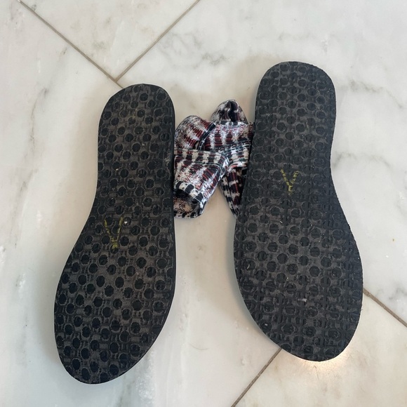 Sanuk women’s 10 sling yoga mat flat sandals with stretch fabric closure EUC - Picture 4 of 6